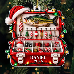 Custom Christmas Fishing Tackle Box Gifts - Personalized Acrylic Ornament