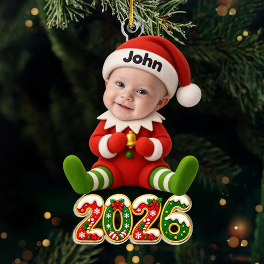 Custom Photo Acrylic Ornament - Personalized Christmas Birthday Gifts For Kids - Christmas Wonder In Tiny Hands