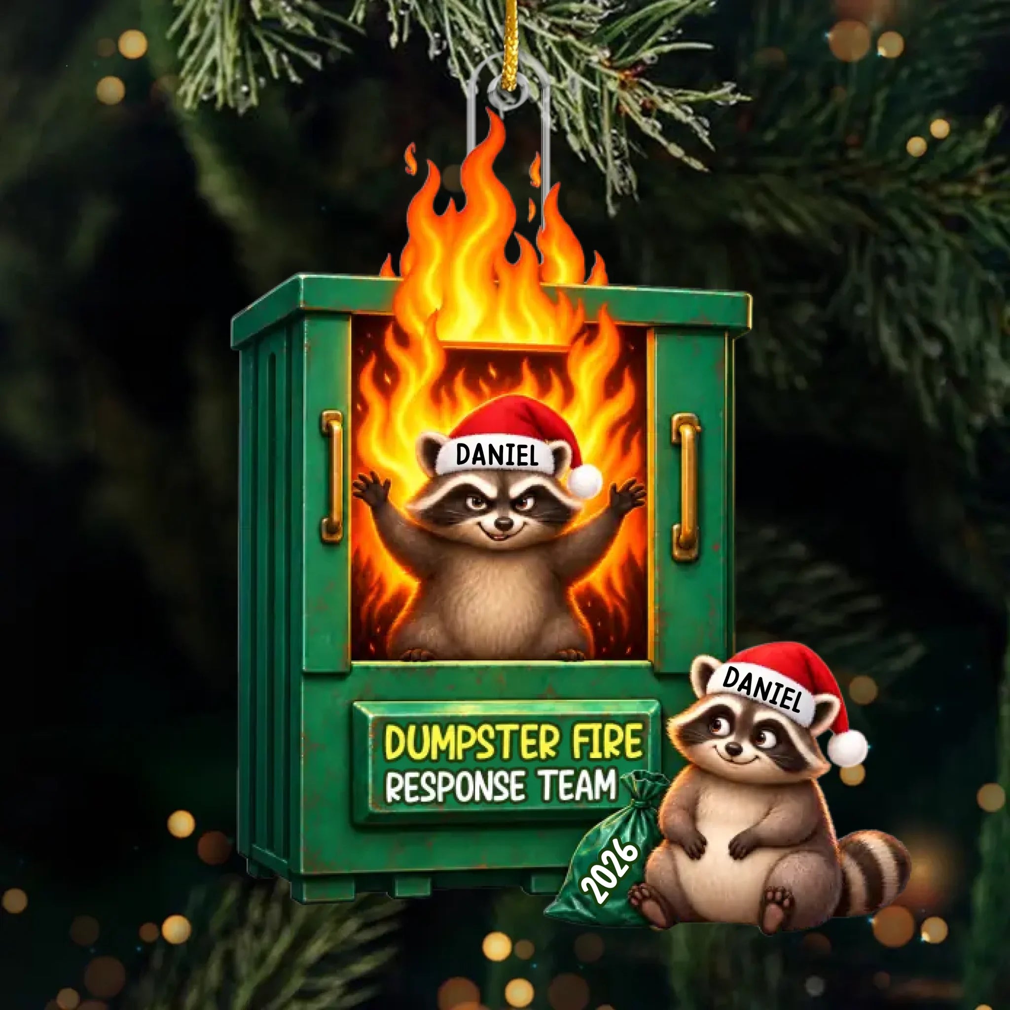 Custom Dumpster Fire Response Team Christmas Gifts For Coworker - Personalized Acrylic Ornament
