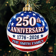 Custom Acrylic Ornament - Personalized America 250th Anniversary Christmas Gifts For Mom, Dad, Brother, Sister - United In Love And Liberty