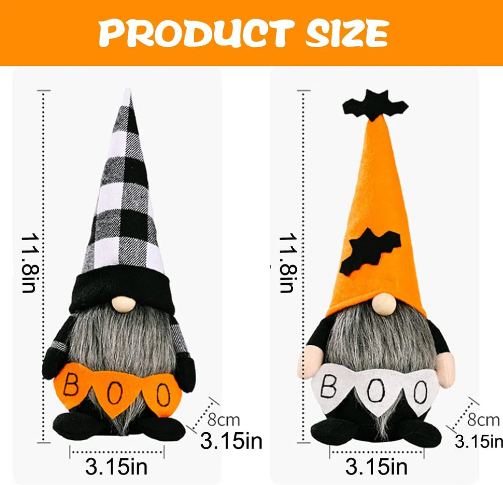 2 pack plush halloween tomte gnomes in two different styles - product photo 3 of 7