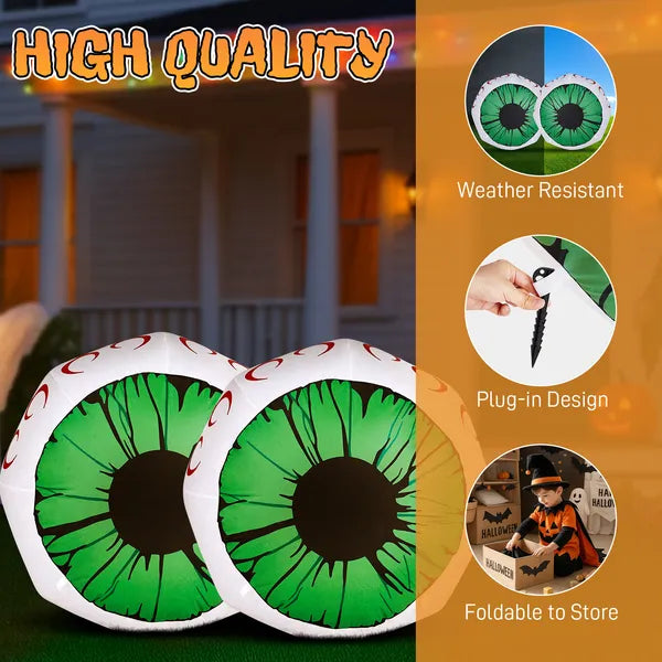 3 ft inflatable light-up eyeball, 2 pack - product photo 4 of 6