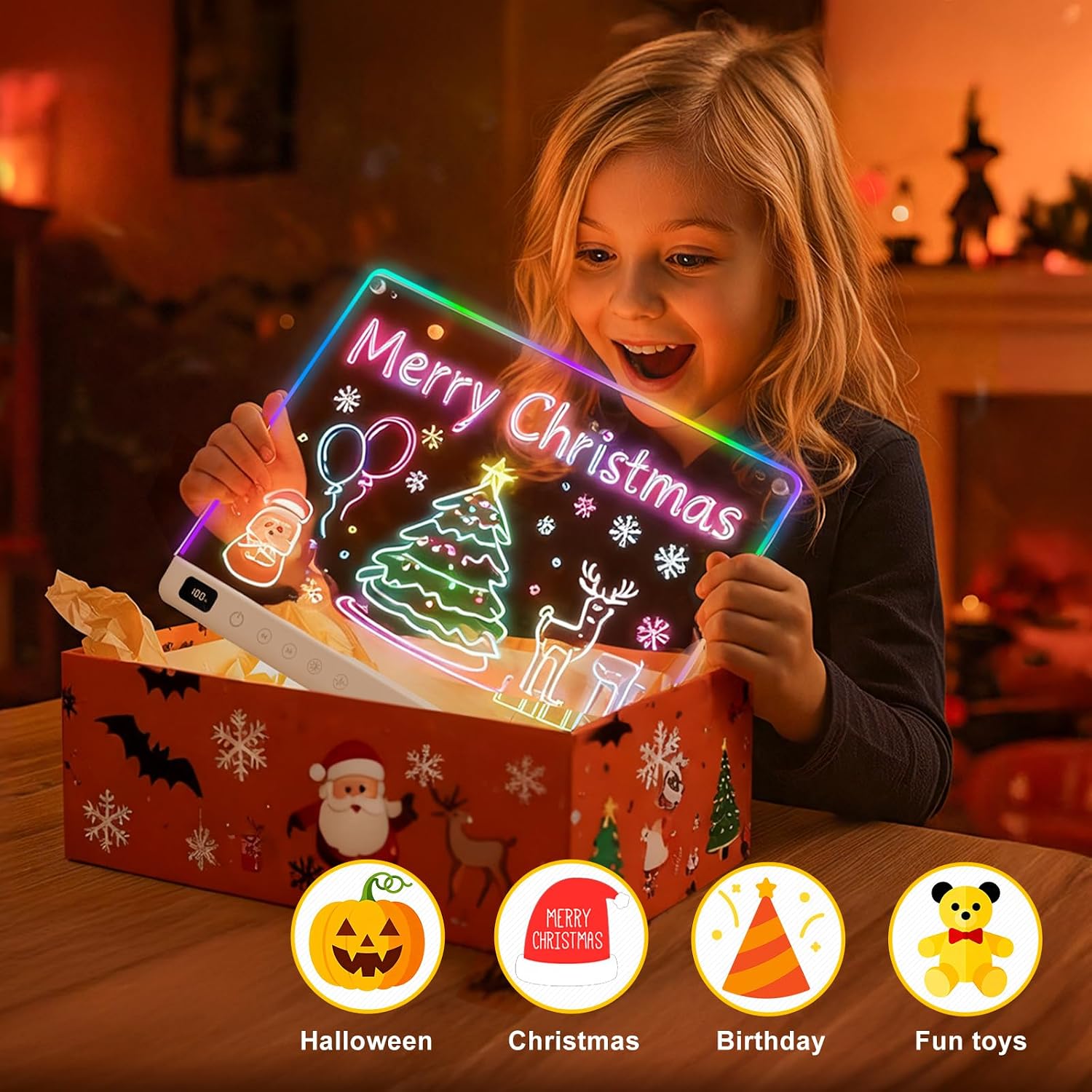 LED drawing board shown as a creative gift