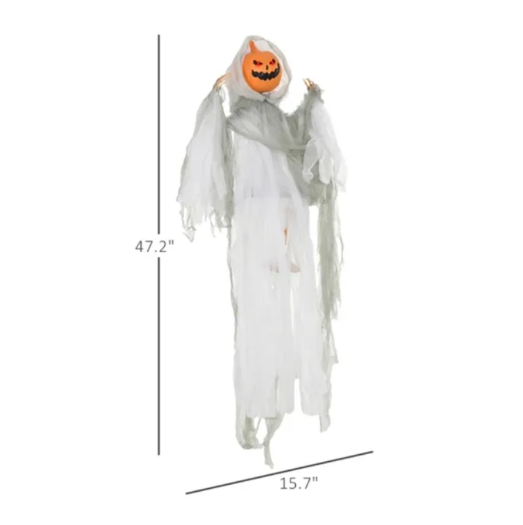 3.9 ft sound-activated pumpkin ghost - product photo 5 of 7
