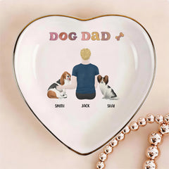 Custom Dog Dad Personalized Heart-Shaped Jewelry Tray