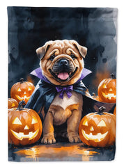 shar pei puppy halloween house flag - product photo 8 of 8