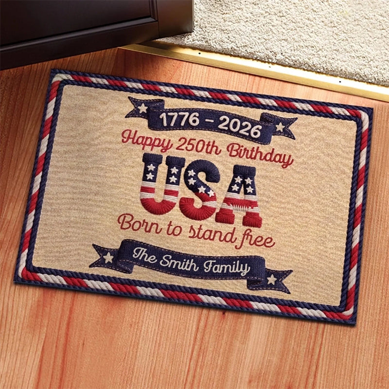 Custom Home Decor Decorative Mat-Personalized 4th Of July Gifts-Forever Free Forever Proud