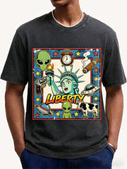 Statue of Liberty Is the Main Character Print Short Sleeve