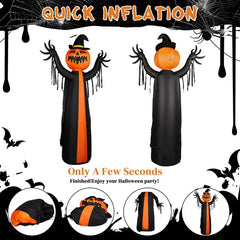 10 ft inflatable pumpkin ghost with cape - product photo 3 of 6