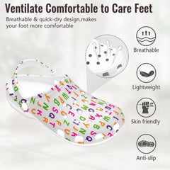 Multiple printed swimming slippers, with custom patterns on the upper part