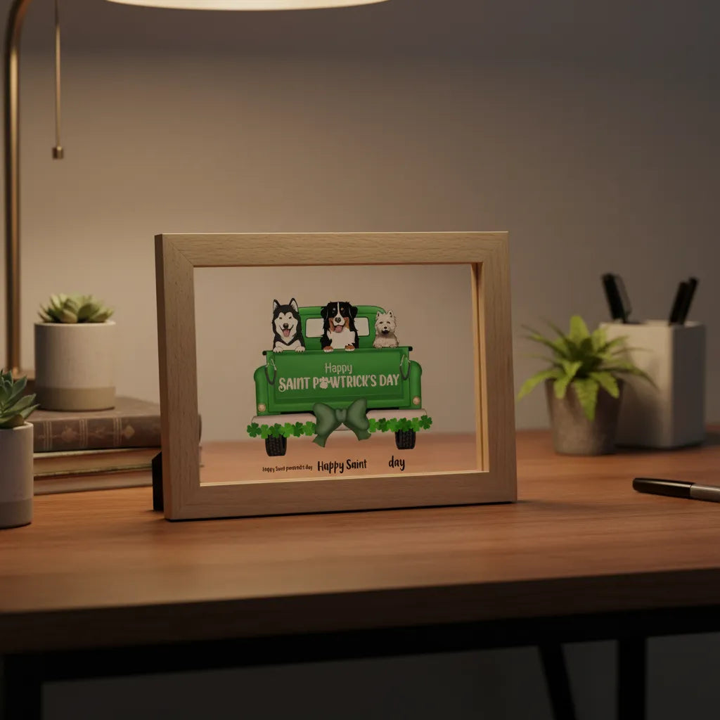 Happy Saint pawtrick's day Wooden Framed