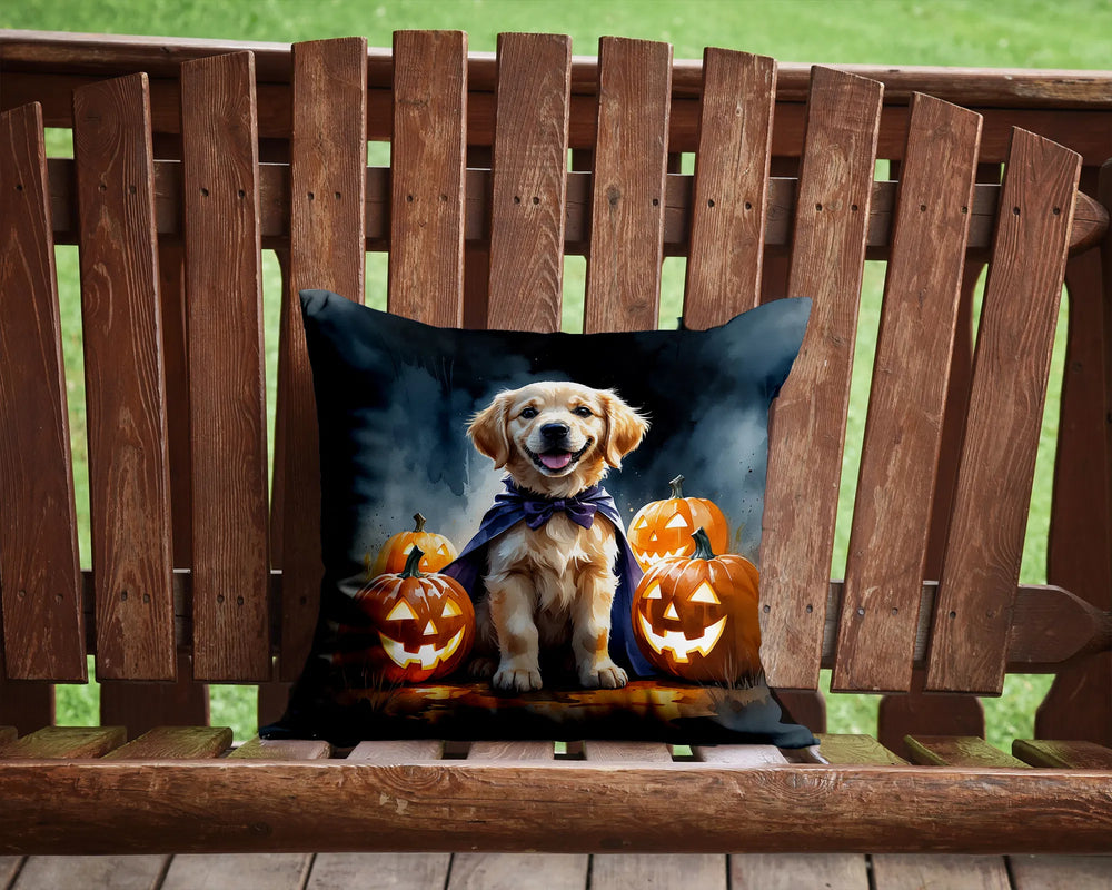 golden retriever halloween throw pillow with insert - product photo 4 of 8