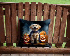 golden retriever halloween throw pillow with insert - product photo 4 of 8
