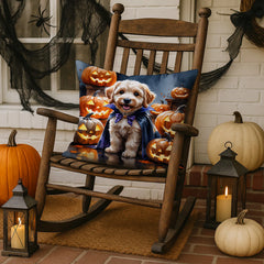 labradoodle puppy halloween throw pillow with insert - product photo 3 of 8