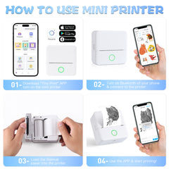 Mini Portable Bluetooth Thermal Printer | Inkless Pocket Sticker & Photo Printer for Notes, Lists & DIY Art