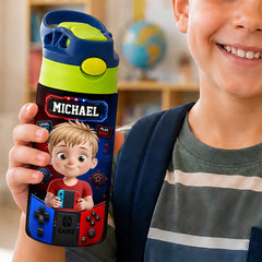 Custom Kids Insulated Water Bottle - Personalized Back To School Gifts For Kids - School Adventure Begins