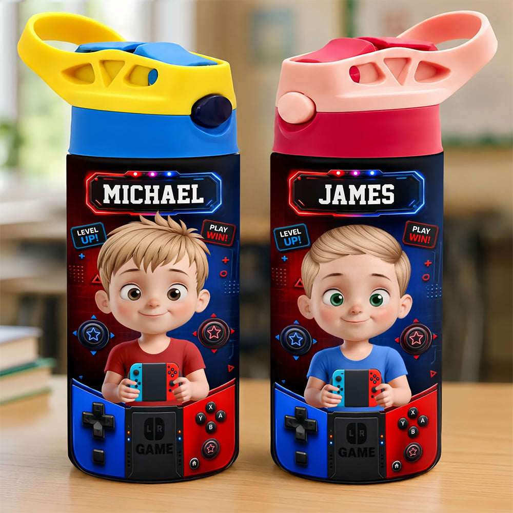 Custom Kids Insulated Water Bottle - Personalized Back To School Gifts For Kids - School Adventure Begins