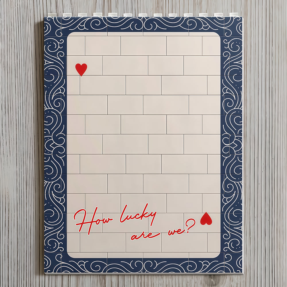 King And Queen Custom Couples Photo How Luck We Are - Personalized Photo Rectangle Building Brick