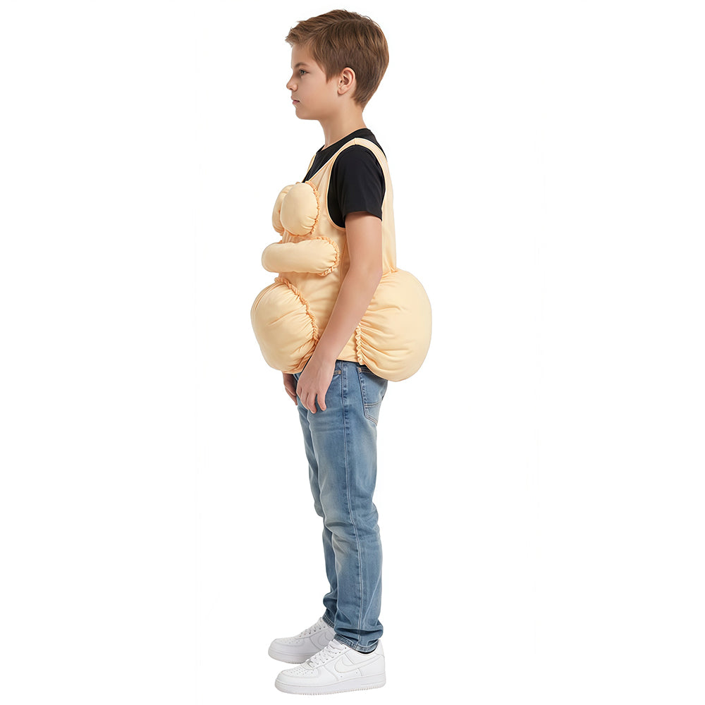 Fake Belly Fat Suit, One Second Chubby Body Costume Vest, Funny Inflated Body Suit for Halloween Cosplay Party Prank