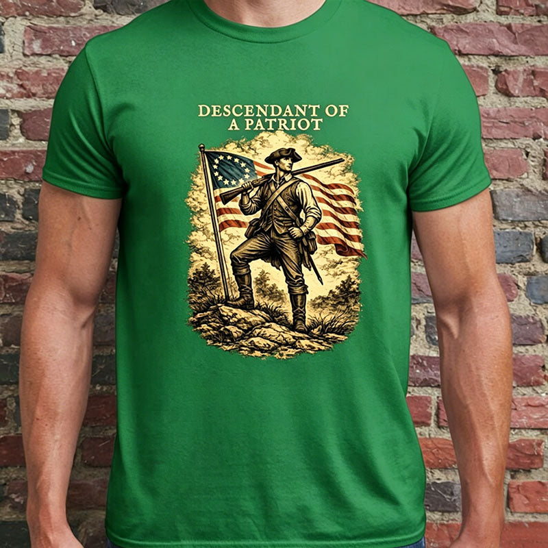 Descendant of a Patriot Shirt, Custom Revolutionary War Ancestor Tee, America 250 Shirt