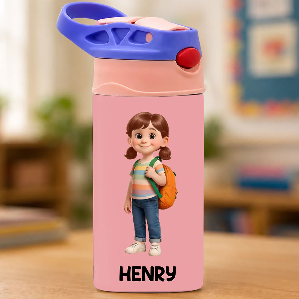 Customized Children's Warm Water Bottle 20oz - An Individualized Back-to-School Gift for Kids - Suitable for Learning Use