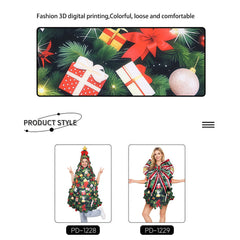 Christmas Tree Photo Booth Prop, Christmas Tree Cutout Stand-In Photo Prop with Face Hole, Xmas Party Selfie Decoration for Holiday Party
