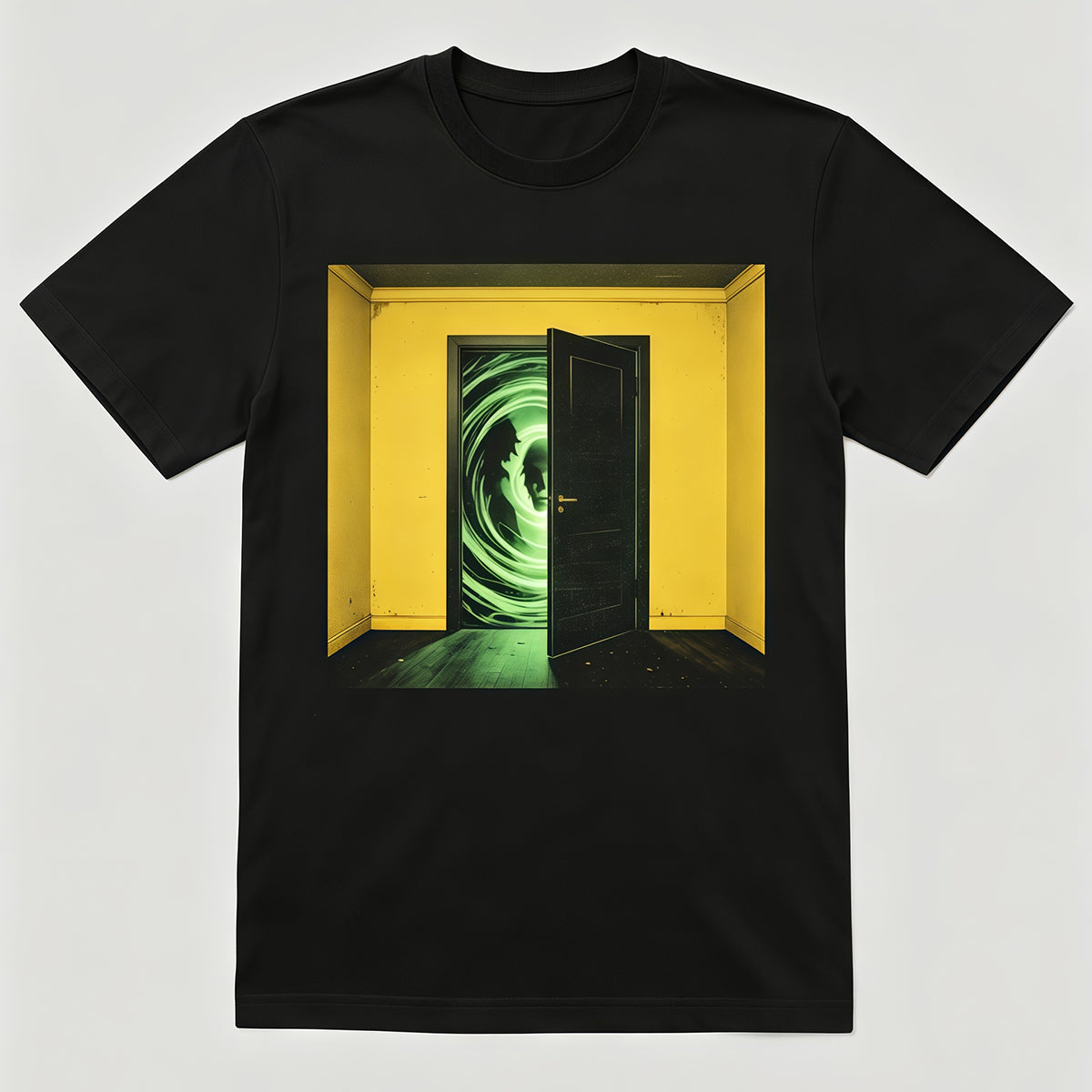 Surreal Empty Office Hallway Minimalist Art Graphic Unisex Casual Tshirt