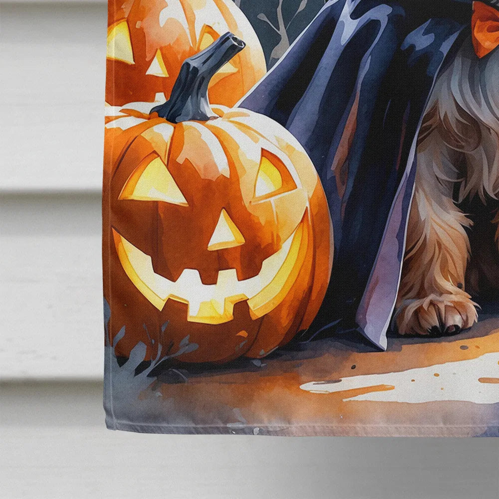 yorkshire terrier puppy halloween house flag - product photo 4 of 8