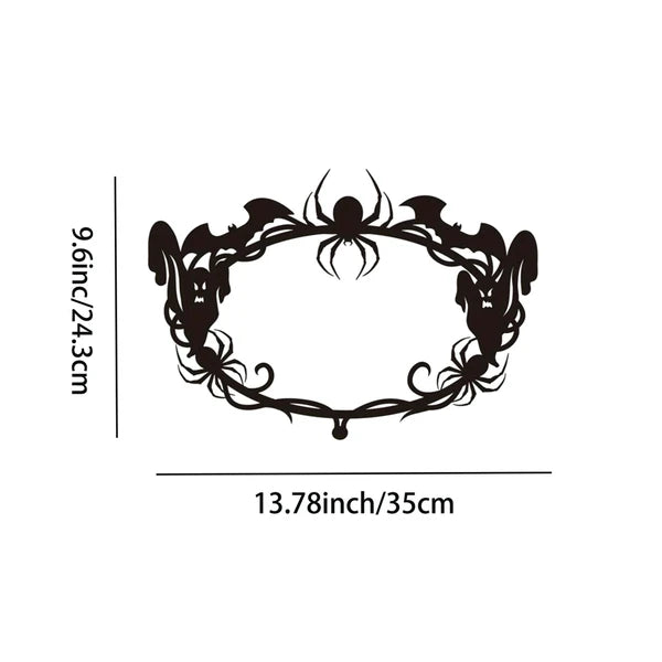 Gothic bat spiderweb ghost iron wall hanging - product photo 2 of 6