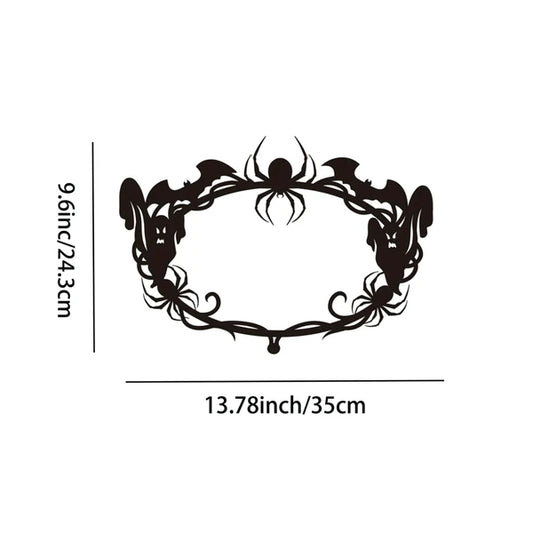 Gothic bat spiderweb ghost iron wall hanging - product photo 2 of 6