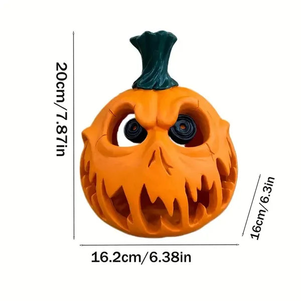 resin skull-headed pumpkin light, 7.88 inch, warm glow - product photo 5 of 7