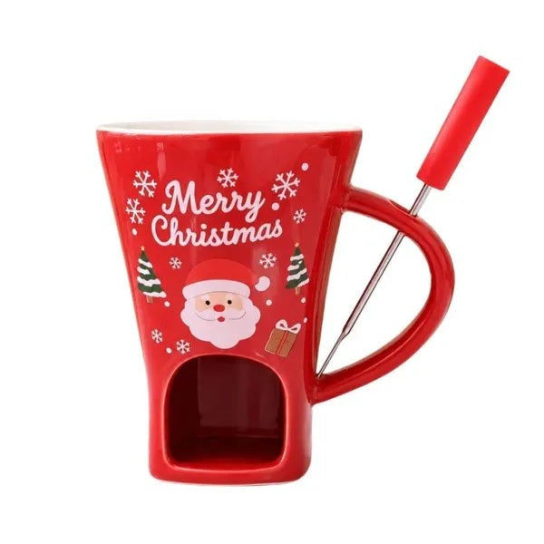 Red Christmas colourway candle holder mug - bold festive red