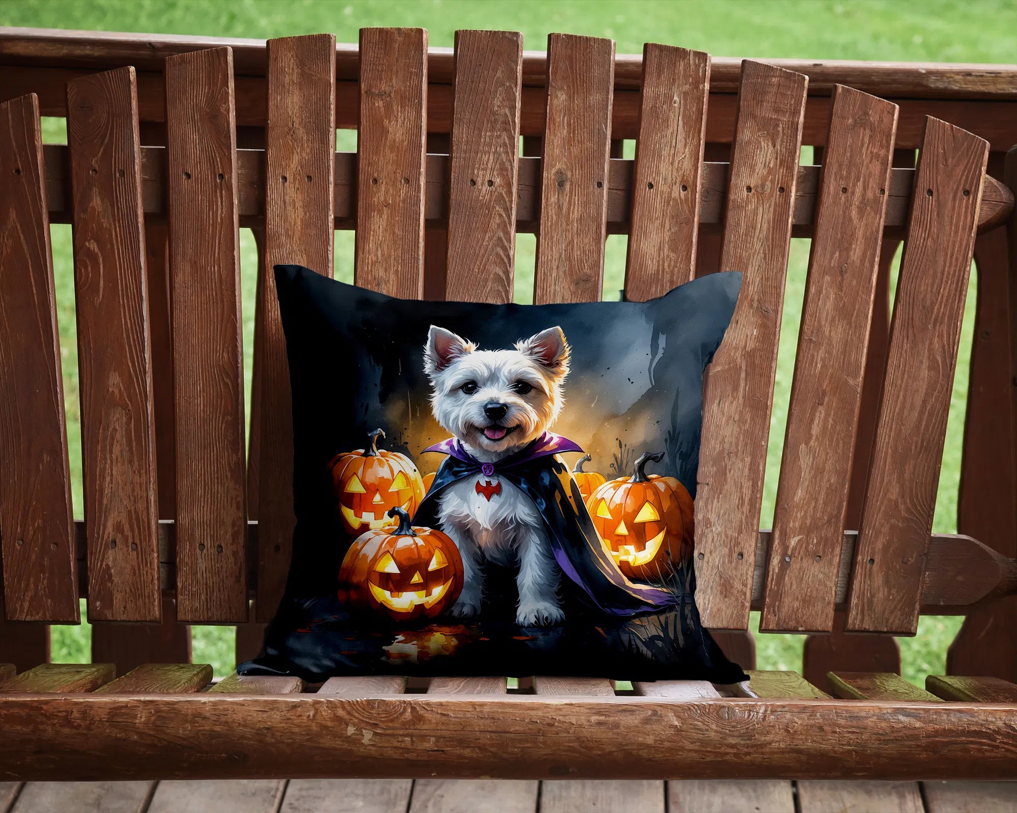 west highland terrier halloween throw pillow with insert - product photo 4 of 8