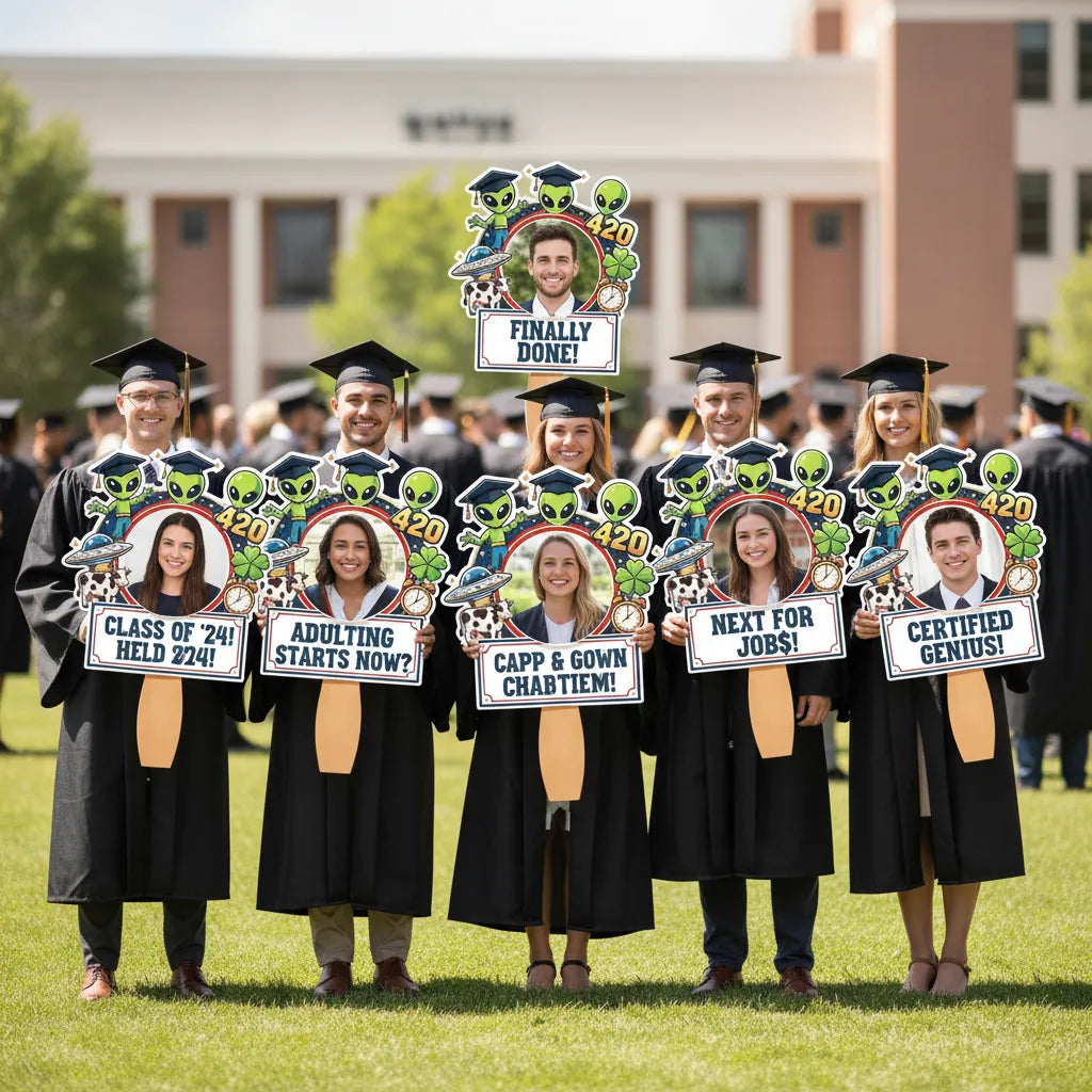 Custom Vintage Alien Photo Graduation Gift - Personalized Graduation Fan