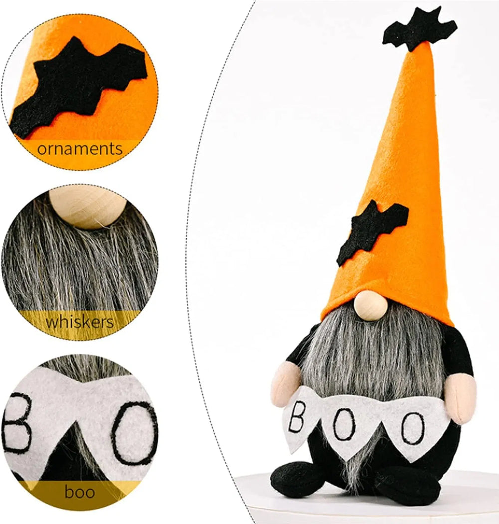 2 pack plush halloween tomte gnomes in two different styles - product photo 4 of 7