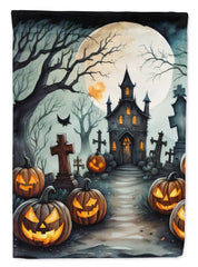 graveyard halloween house flag 28 x 40 inch double sided sleeve pole 28 x 40 Inch