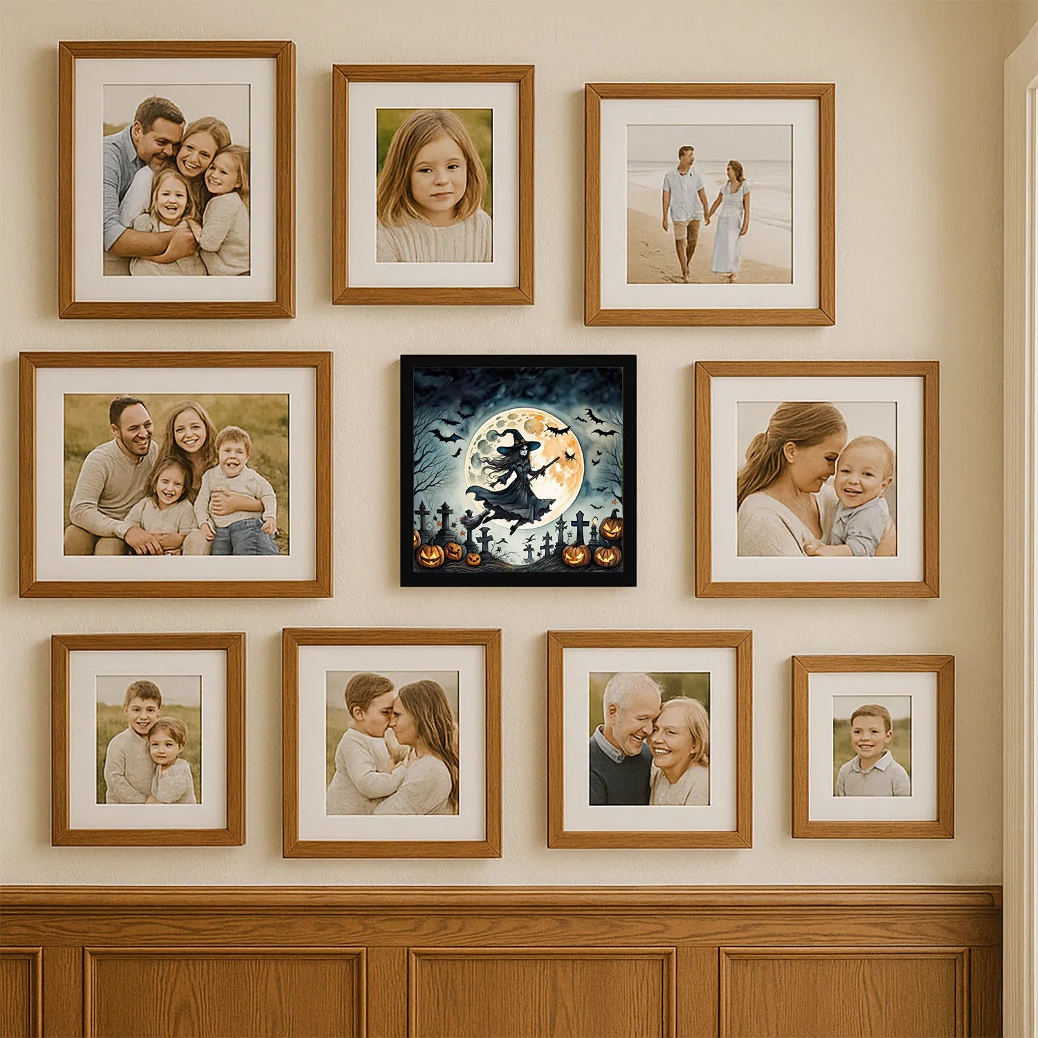 flying witch halloween framed metal print - product photo 7 of 8