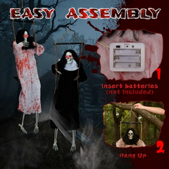2 pack 3 ft hanging grim reaper ghosts - product photo 4 of 6