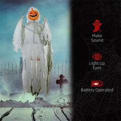 Sound activated inflatable pumpkin ghost 47 In