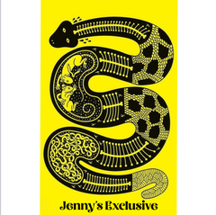Tribal Skeletal Snake Black & Yellow Folk Art Towel