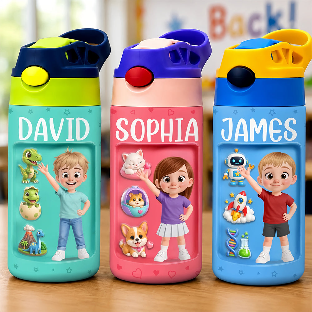 Custom Kids Insulated Water Bottle - Personalized Back To School Gifts For Kids - My Little Adventure Buddy