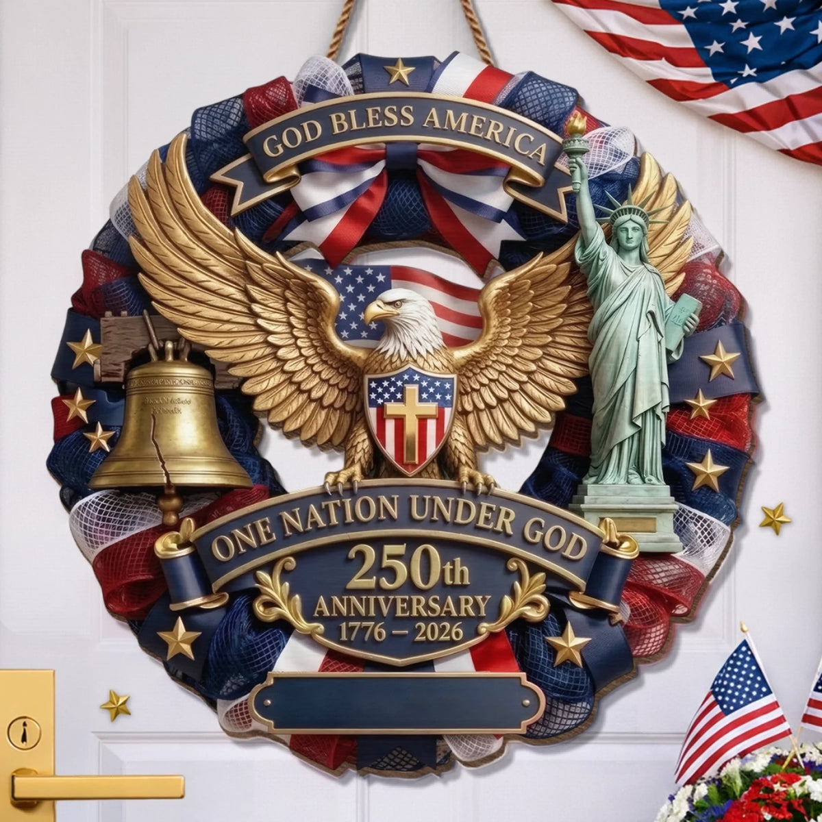 Custom Wood Sign - Personalized America 250th Anniversary Gifts For Mom, Dad, Brother, Sister, Kids - Liberty Never Goes Out Of Style