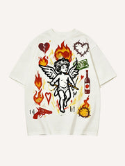 Cupid of Love Hunting for Prey Print Short Sleeve