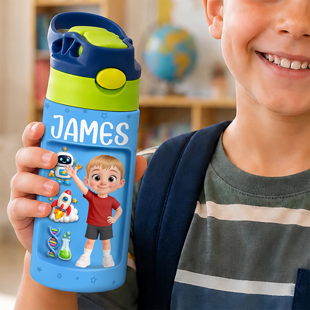 Custom Kids Insulated Water Bottle - Personalized Back To School Gifts For Kids - My Little Adventure Buddy