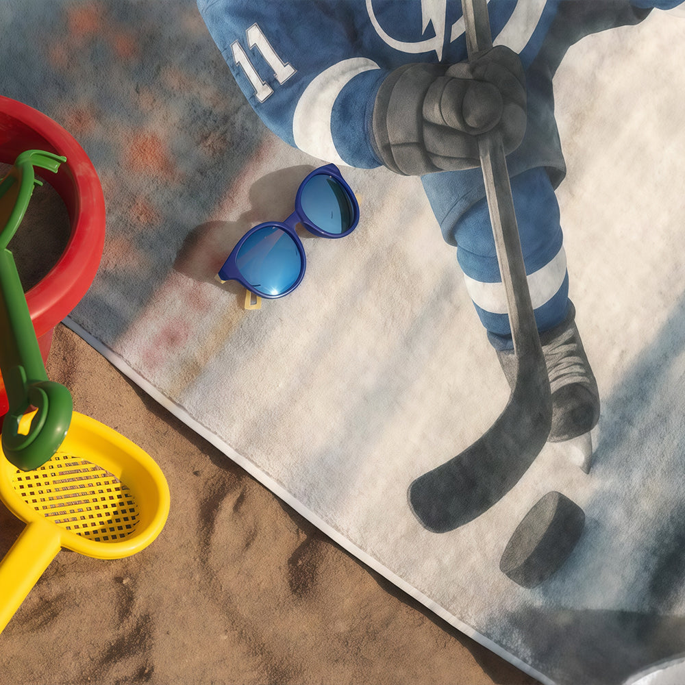 Personalized Hockey Team Beach Towel: Custom Face, Number & Name Pool Towel, Game Day Gift.