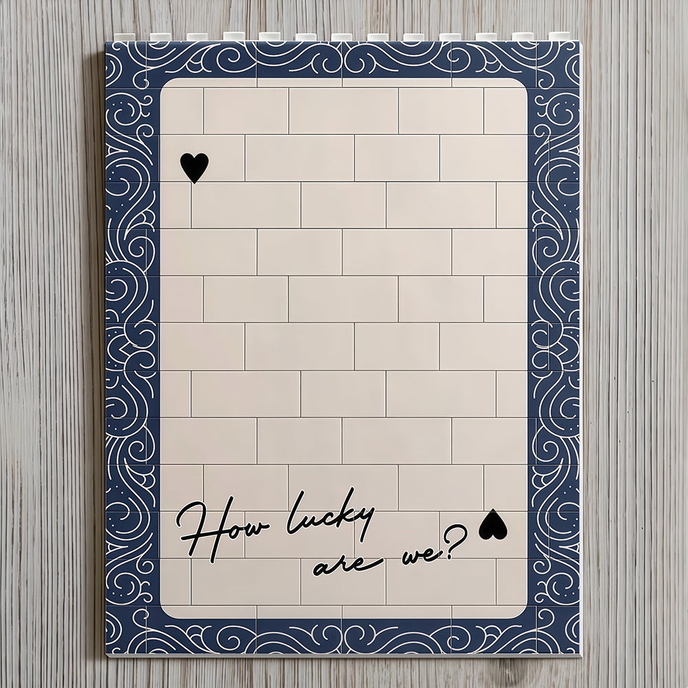 King And Queen Custom Couples Photo How Luck We Are - Personalized Photo Rectangle Building Brick