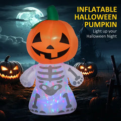 Pumpkin head skeleton inflatable with LED - product photo 3 of 6