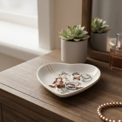 Custom You, me, and the dogs Personalized Heart-Shaped Jewelry Tray