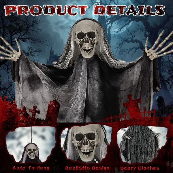 3 pack hanging skeleton ghosts - product photo 5 of 5