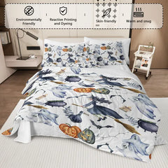 8 piece witch pattern Halloween comforter set - product photo 3 of 6